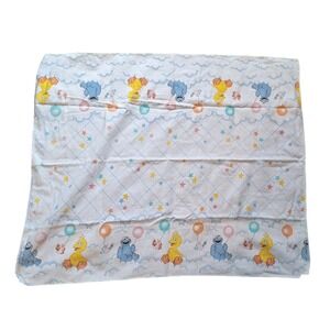 Vtg Sesame Street Reigel Baby Blanket Big Bird Cookie Monster Clouds Stars White